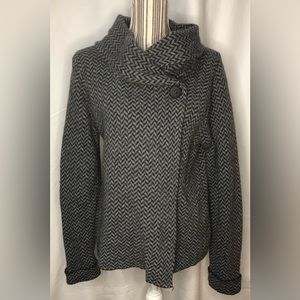 Maryline Italian wool chevron gray sweater cardigan
